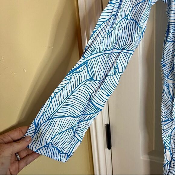 Charlie Holiday S/M Aqua‎ Blue White Tropical Swim Coverup - Picture 11 of 11